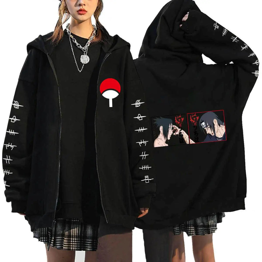 Autumn Zip Up Jacket Anime Naruto Figures Sweatshirt Men Women Plus Size Casual Clothing Harajuku Cartoon Coat Halloween Gifts