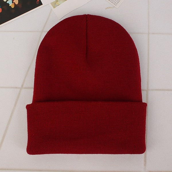 Woman’s Solid Knitted Winter Beanies