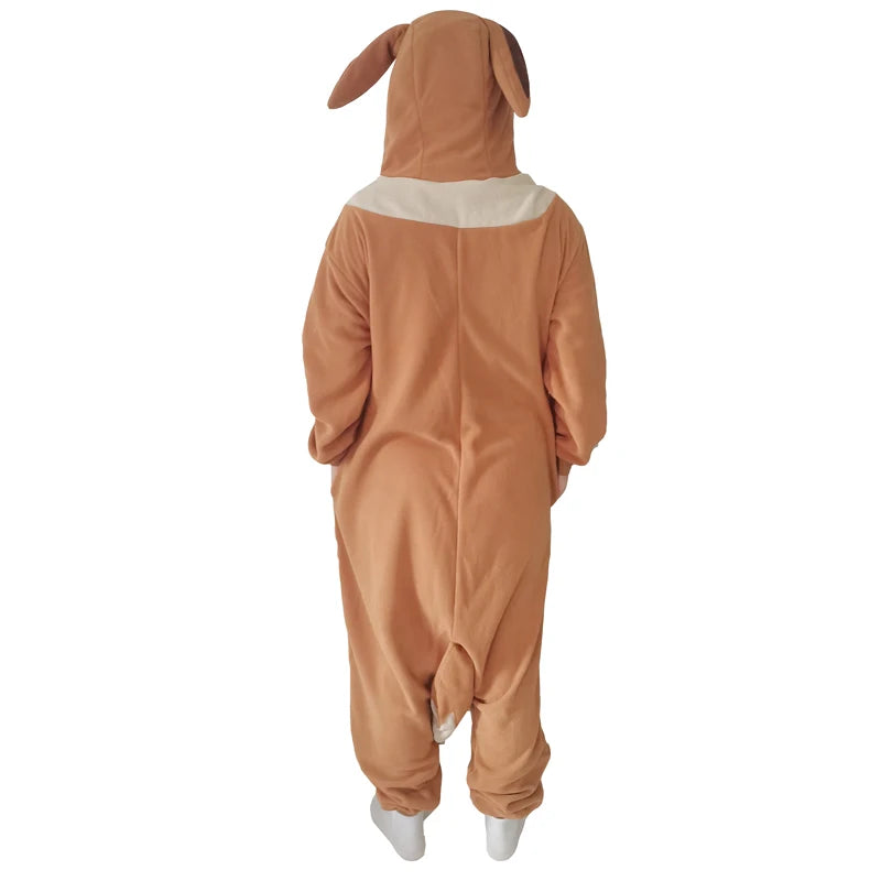 Eevee Costume Pajamas Pokemon Cosplay Onesie New Year Gift Christmas Women Men Whole One-Piece Kigurumi Anime Full Body Pijama