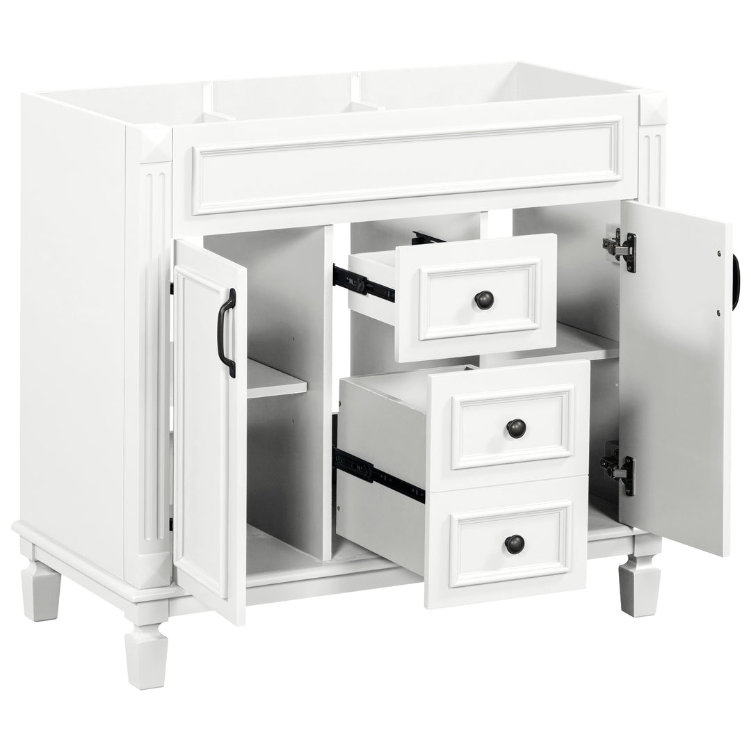 36'' Bathroom Vanity without Top Sink Cabinet only Modern Bathroom Storage Cabinet with 2 Soft Closing Doors and 2 Drawers