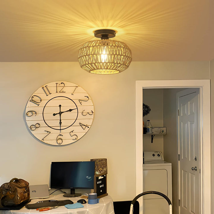 Woven Boho LED Ceiling Light