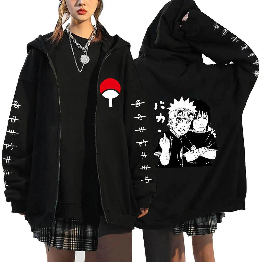 Autumn Zip Up Jacket Anime Naruto Figures Sweatshirt Men Women Plus Size Casual Clothing Harajuku Cartoon Coat Halloween Gifts