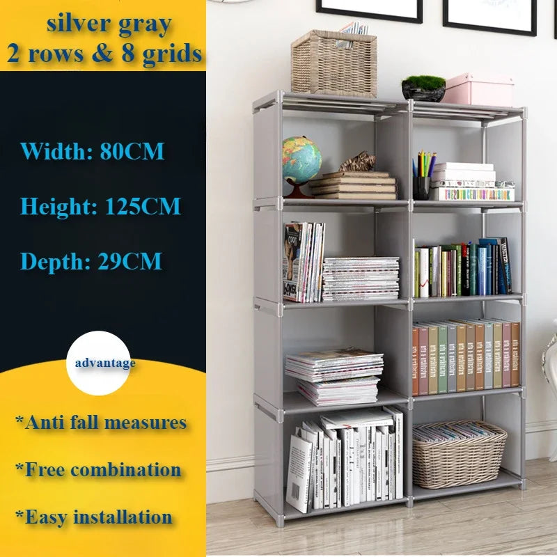 Simple Bookshelf Multi-layer Bookshelf Storage Racks Bedroom Book Shelf Organizer Easy Assembly Bookcase Stackable Book Shelves