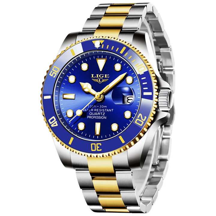 LIGE Top Brand Luxury Fashion Diver Watch Men 30ATM Waterproof Date Clock Sport Watches Mens Quartz Wristwatch Relogio Masculino