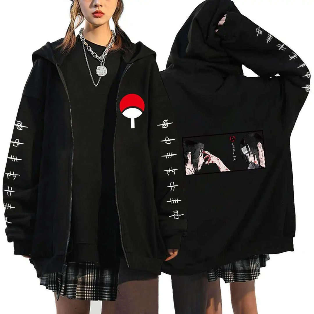 Autumn Zip Up Jacket Anime Naruto Figures Sweatshirt Men Women Plus Size Casual Clothing Harajuku Cartoon Coat Halloween Gifts