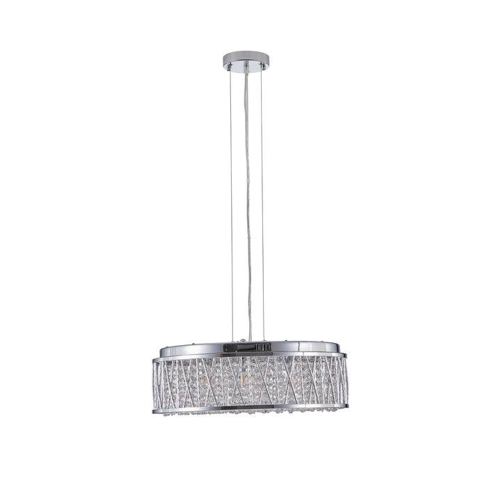 Modern Crystal Pendant 18.9-inch Aluminum+Iron Circular Ceiling Light Embedded Ceiling Fixture