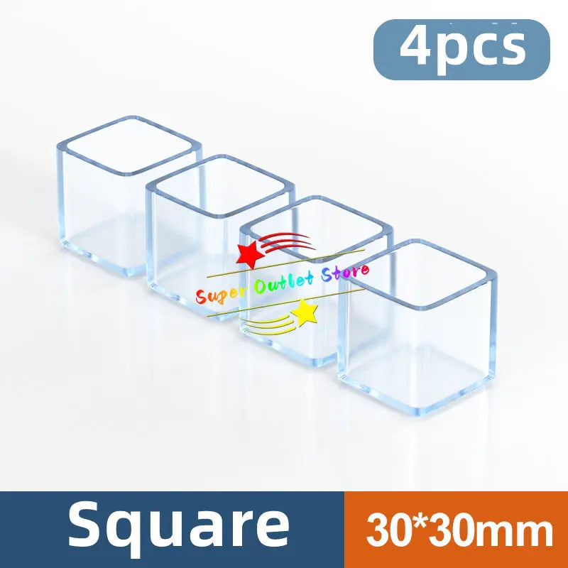 Transparent Chair Leg Caps Rubber Feet Protector Pad Furniture Table Covers Socks Plugs Cover Furniture Leveling Feet Home Decor