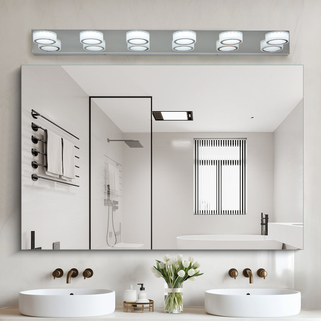 LED Modern Chrome 6-Light Vanity Lights Fixtures Over Mirror Bath Wall Lighting