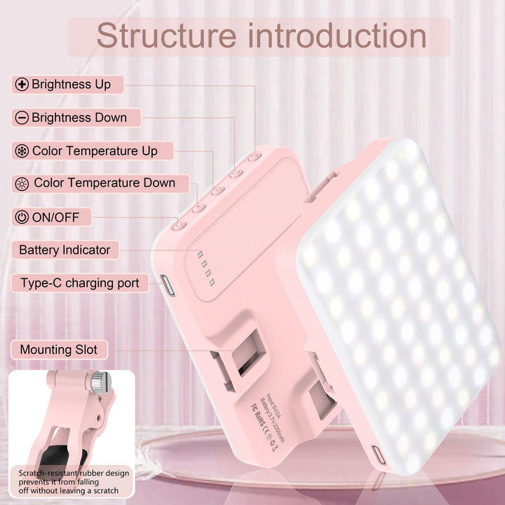 LED lights Mobile phone fill light pocket Portable vlog Tiktok live video shooting selfie night light