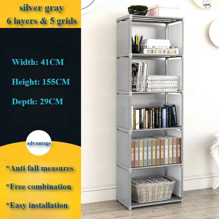 Simple Bookshelf Multi-layer Bookshelf Storage Racks Bedroom Book Shelf Organizer Easy Assembly Bookcase Stackable Book Shelves