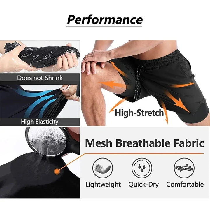 Anime Gym Shorts Men Women Naruto One Piece Nika Luffy 3D Print 2 In 1 Quick Dry Breathable Sports Training Compression Shorts