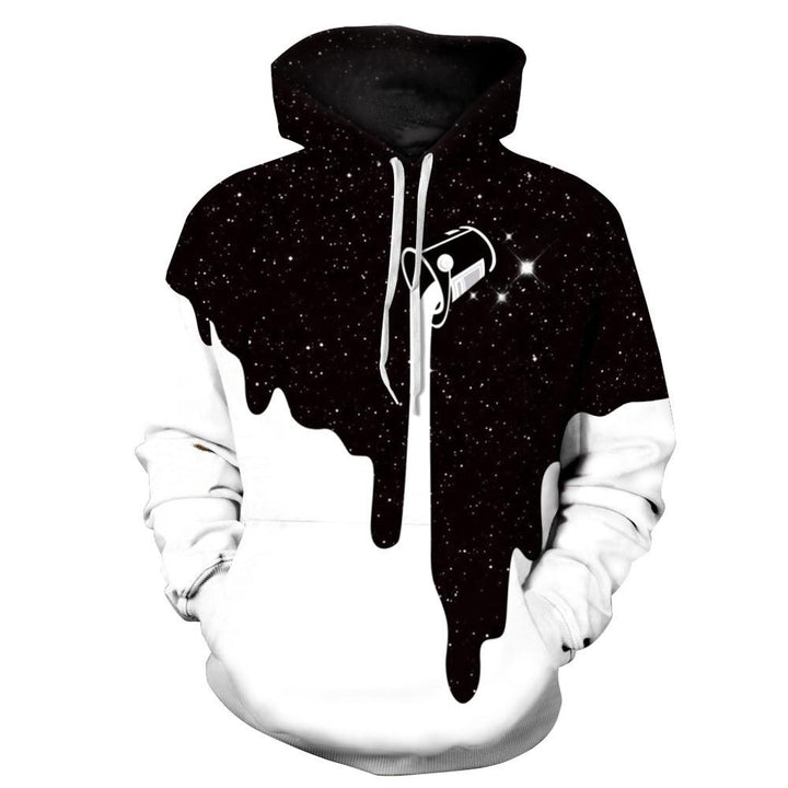 3D Printed Black/White Paint Hoodie