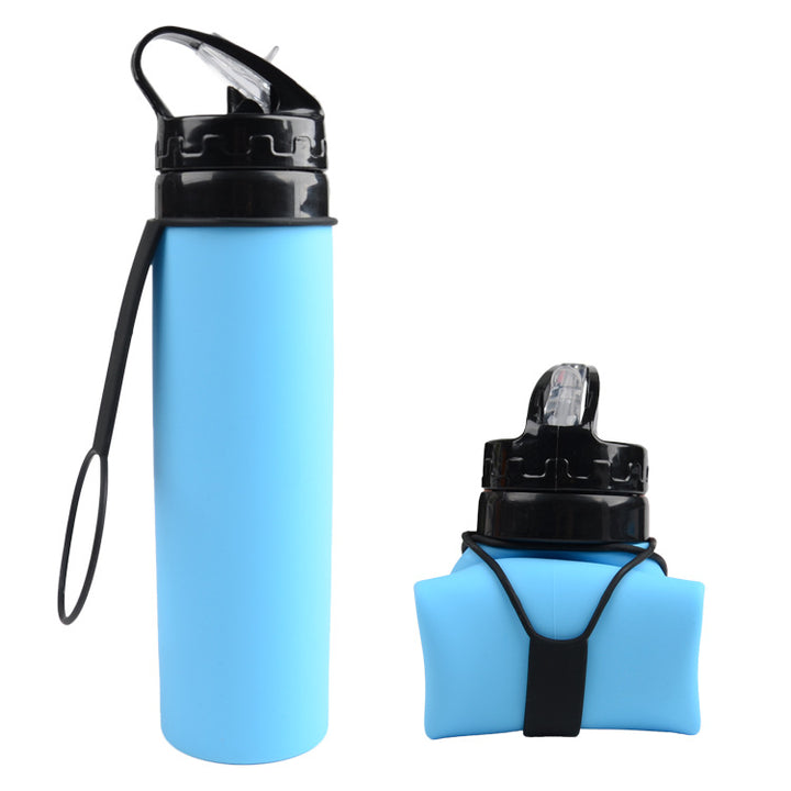 600ml Outdoor Riding Water Cup Portable Foldable Silicone Water Bag Spot Advertising Gift Sports Water Bottle