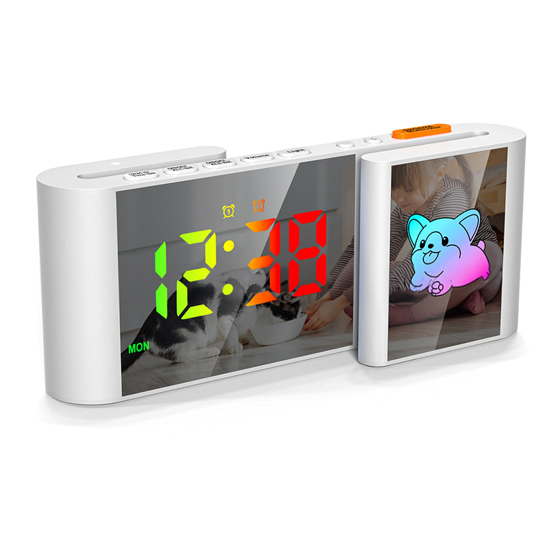 S-shaped Dual-Screen RGB Alarm Clock