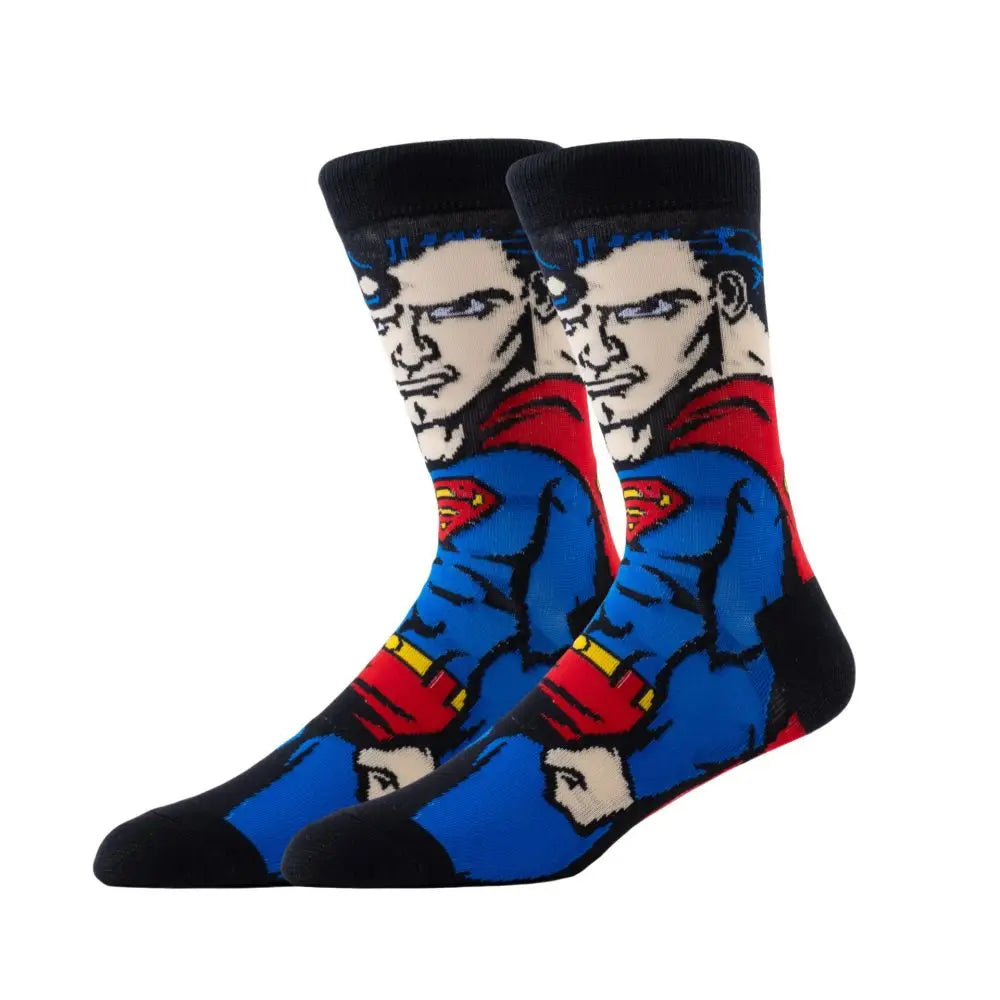 Anime Marvel Men Socks Spider Man Long Sports stockings Men‘s Knee-High cosplay Iron Man Sock Personality Hip Hop for kids