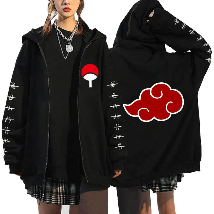 Autumn Zip Up Jacket Anime Naruto Figures Sweatshirt Men Women Plus Size Casual Clothing Harajuku Cartoon Coat Halloween Gifts