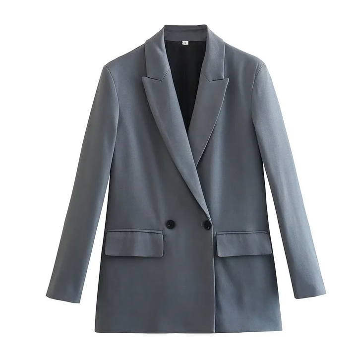 PB&ZA2024 autumn new women's fashionable and casual temperament versatile solid color lapel long sleeved suit jacket