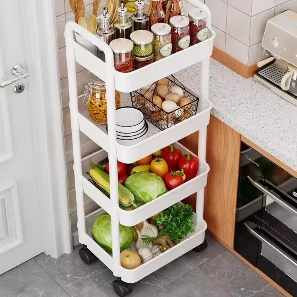 Bookshelf Storage Trolley Mobile Kitchen Trolley Organizer With Wheels Gap Mobile Bookshelf Trolley Household Snacks StorageRack