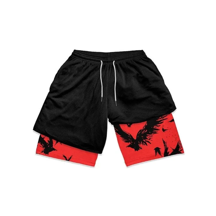 Anime Gym Shorts Men Women Naruto One Piece Nika Luffy 3D Print 2 In 1 Quick Dry Breathable Sports Training Compression Shorts