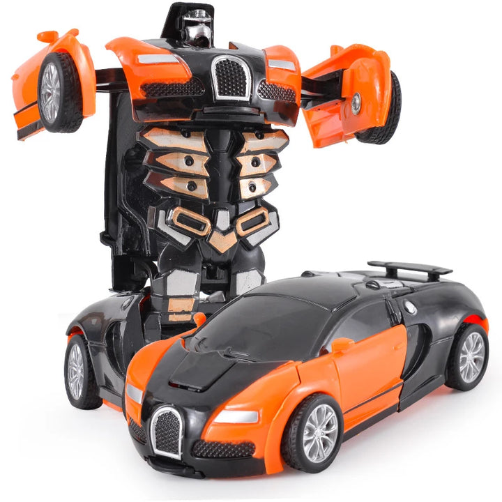 One Click Automatic Collision Deformation Robot Boy Gift Dual Form Toy Car Father Son Interactive Model Car