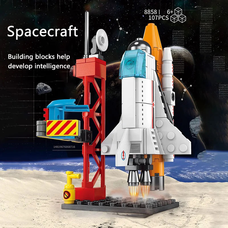 Children's toy building blocks large space rocket children's puzzle assembly gift box small particle assembly gift for boys