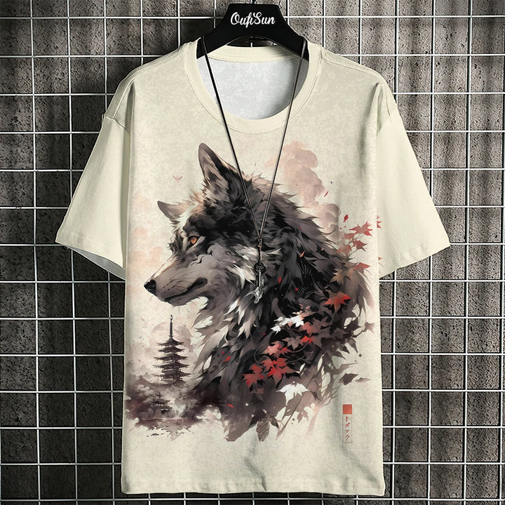 Summer Short Sleeve Harajuku Print Aniam T Shirt For Men O-Neck Oversized Pullover Fashion Streetwear Fashion Men‘s Clothing