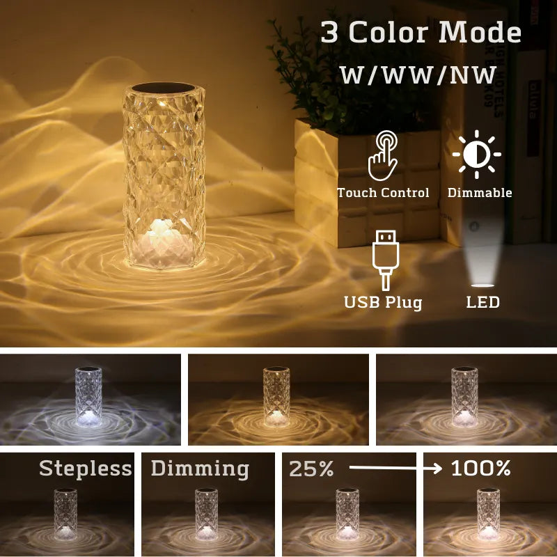 LED Crystal Desk Lamp