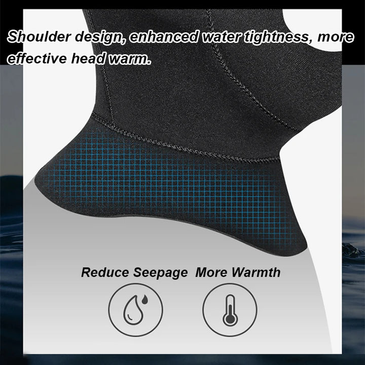 5mm New Neoprene Diving Helmet Winter Thickening Warmth with Shoulder Hood Diving Clothing Accessories Diving Helmet S/M/L/XL