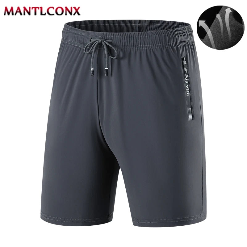 Summer Men's Sport Shorts Cool Sportswear Running Shorts Casual Bottoms Gym Fitness Training Jogging Short Pants Men Black Gray