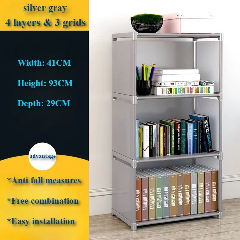 Simple Bookshelf Multi-layer Bookshelf Storage Racks Bedroom Book Shelf Organizer Easy Assembly Bookcase Stackable Book Shelves