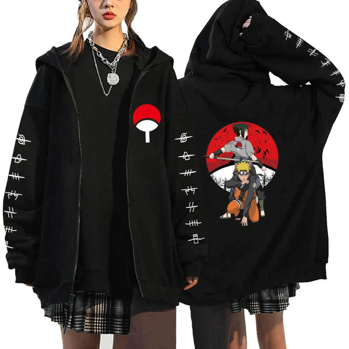 Autumn Zip Up Jacket Anime Naruto Figures Sweatshirt Men Women Plus Size Casual Clothing Harajuku Cartoon Coat Halloween Gifts