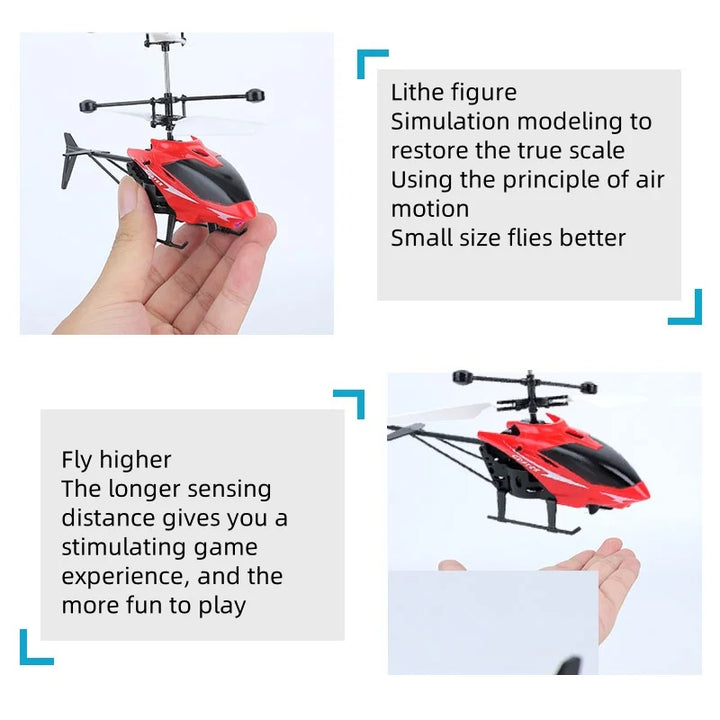 Rechargeable Mini RC Drone Remote Safe Fall-resistant RC Helicopters Drone Children Toys（No remote control battery）