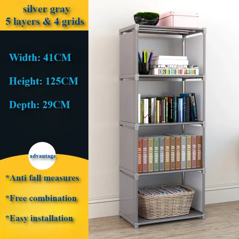 Simple Bookshelf Multi-layer Bookshelf Storage Racks Bedroom Book Shelf Organizer Easy Assembly Bookcase Stackable Book Shelves