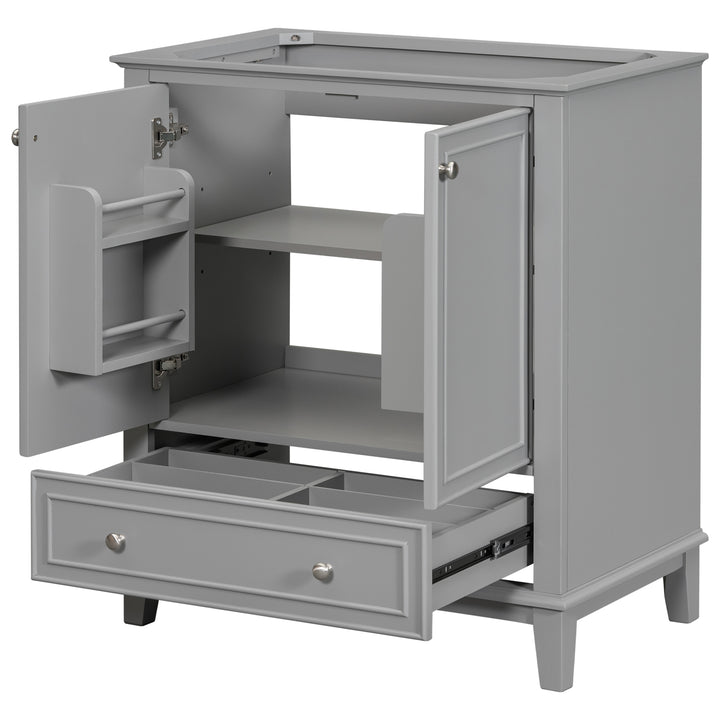 30 Inch Gray Multi Drawer MDF Bathroom Vanity (No Sink)