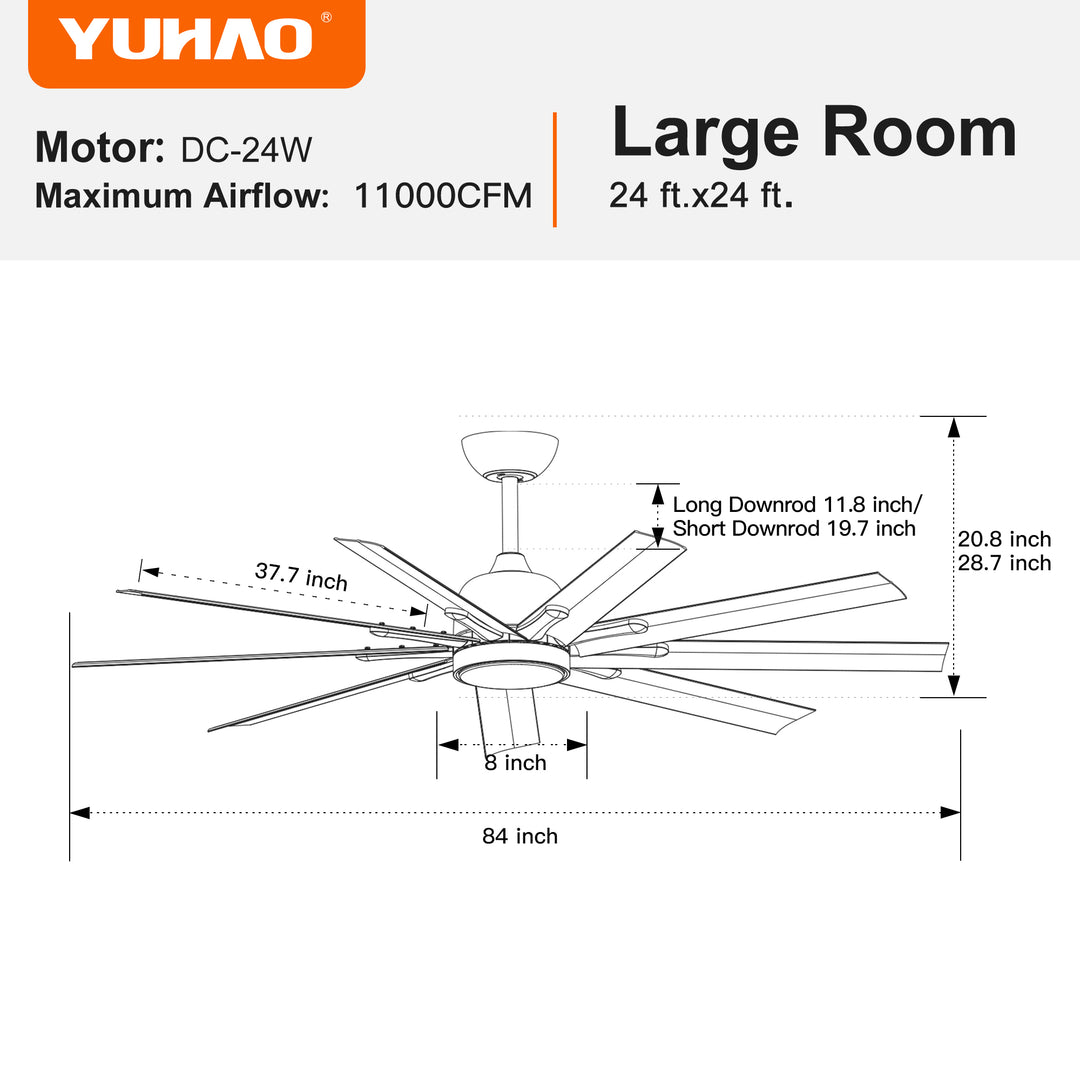 84in Aluminum Ceiling Fan