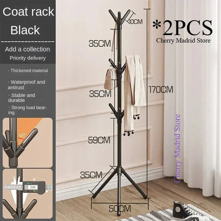 Floor Standing Clothes Tree Hat Organizer Hanger Rack Branch Multi Hook Household Floor Vertical Coat Scarf Handbag Hanger tree