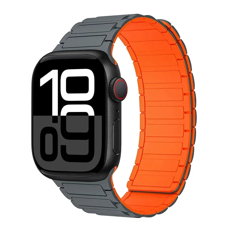 Magnetic Strap for Apple Watch Band 45mm 44 mm 40mm 46mm 41mm 42mm 38 Silicone Bracelet iWatch Series 8 7 6 Se 9 10 Ultra2 49mm