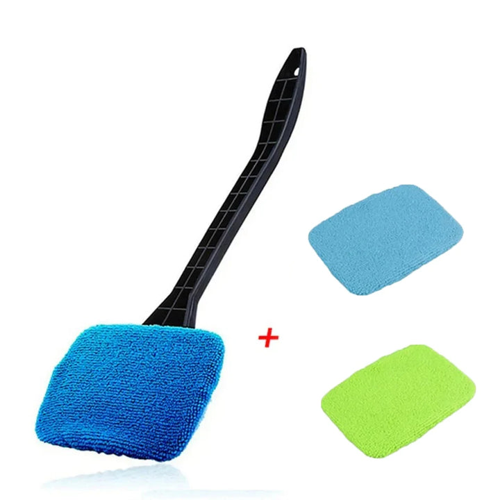 Car Windshield Cleaning Brush Kit Car Window Wiper Home Glass Defogging Dust Towel With Long Handle Cleaner Brush Washing Tool