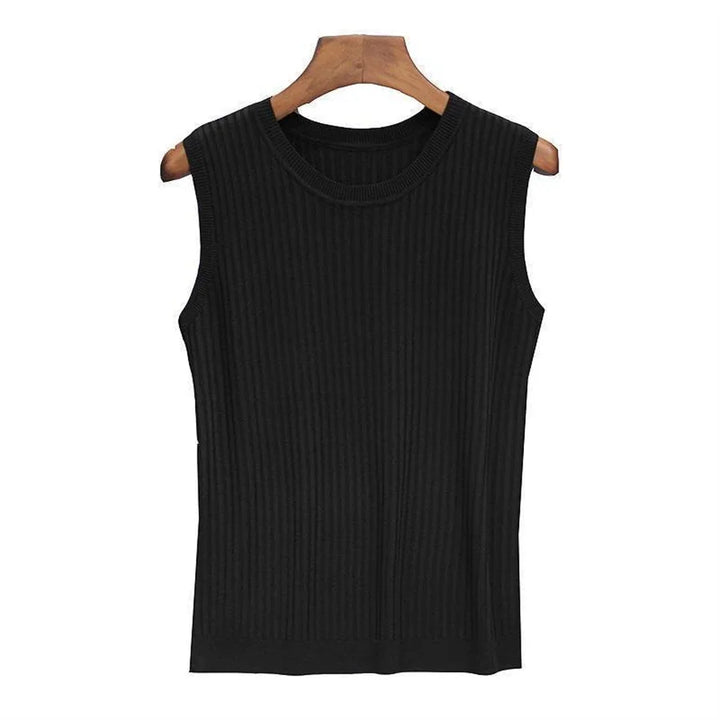 Summer Sleeveless Blouse Women O-neck Knitted Blouse Shirt Women Clothes Women Tops DF4903