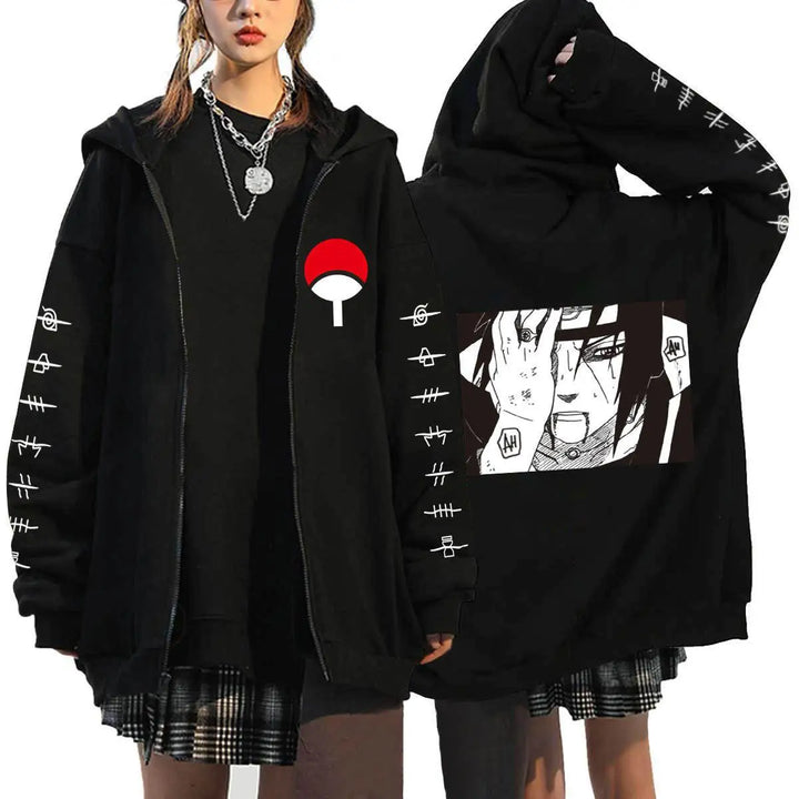 Autumn Zip Up Jacket Anime Naruto Figures Sweatshirt Men Women Plus Size Casual Clothing Harajuku Cartoon Coat Halloween Gifts