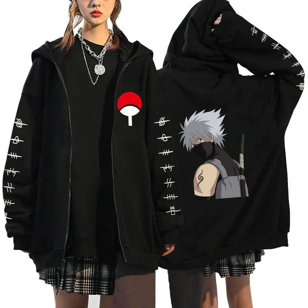 Autumn Zip Up Jacket Anime Naruto Figures Sweatshirt Men Women Plus Size Casual Clothing Harajuku Cartoon Coat Halloween Gifts