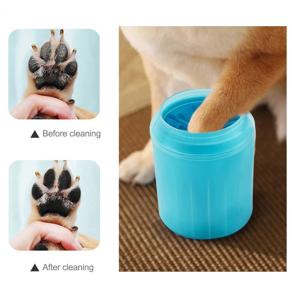 Pet Paw Cleaner Soft Silicone Foot Cleaning Brush Portable Pet Dogs Towel Foot Washer Cleaning Bucket Clean Brush Supplies