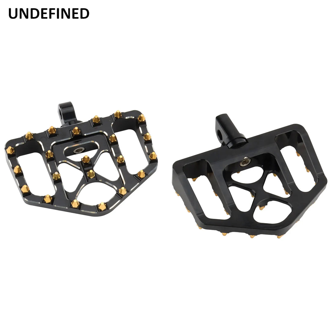 Motorcycle MX Gold Spike Floorboards Foot Pegs Bobber Footrests For Harley Touring Road King Sportster XL Softail Fatboy Dyna