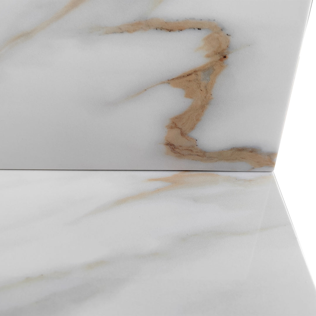 43 Inch Marble Countertop With Rectangular Central Sink & 4 inch Back Splash | 8 inch Pre Drilled Faucet Hole