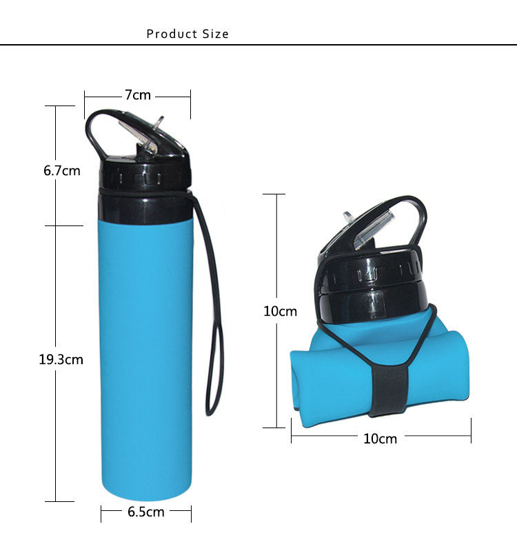 600ml Outdoor Riding Water Cup Portable Foldable Silicone Water Bag Spot Advertising Gift Sports Water Bottle