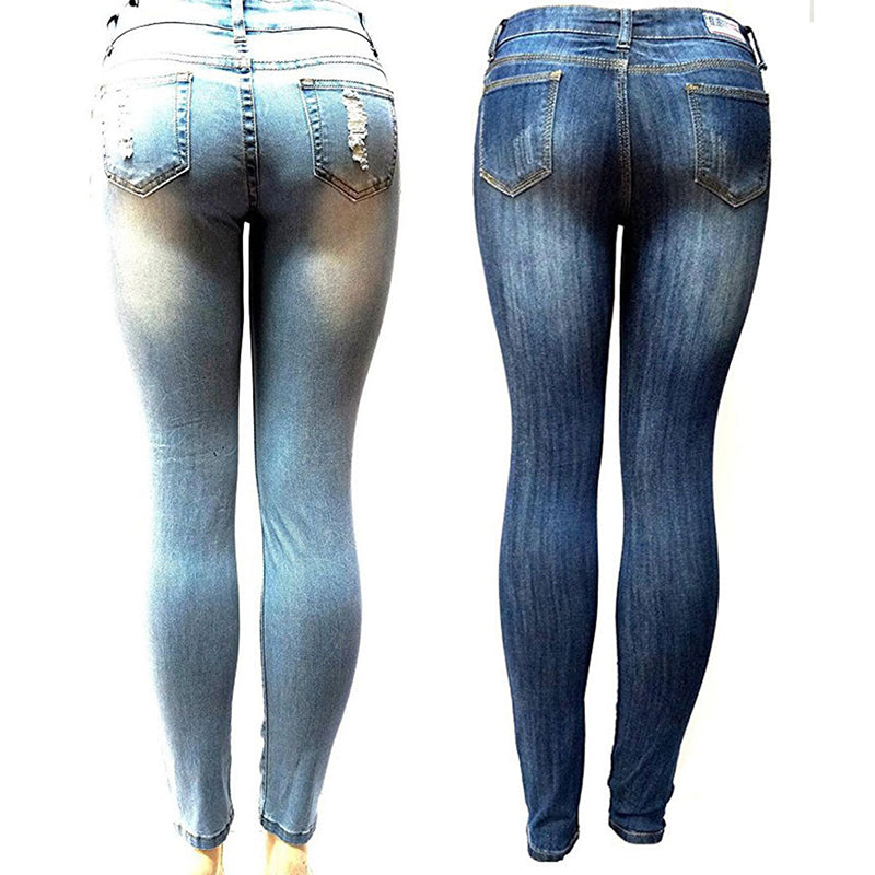 Woman’s Fashion Ripped Cotton Jeans