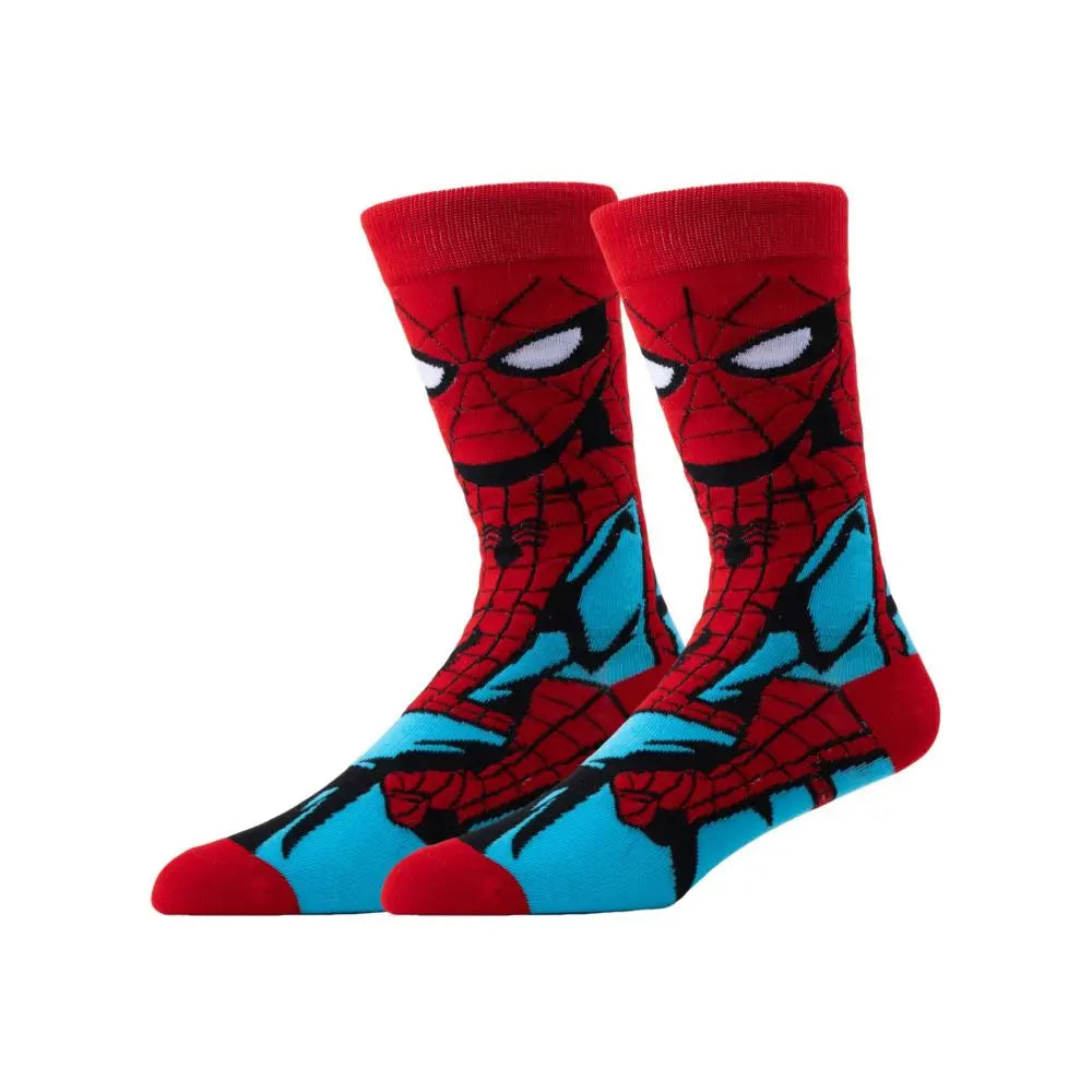 Anime Marvel Men Socks Spider Man Long Sports stockings Men‘s Knee-High cosplay Iron Man Sock Personality Hip Hop for kids