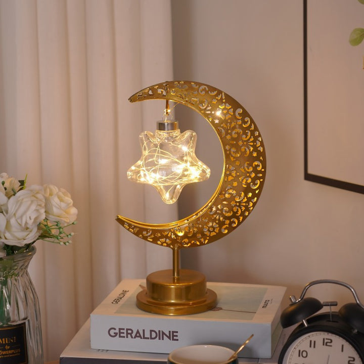 Christmas Gift Moon Lamp Ball Lamp Star Moon Lamp Muslim Festival Decorative Lamp Bedroom Desk Lamp Atmosphere Shaped Lamp