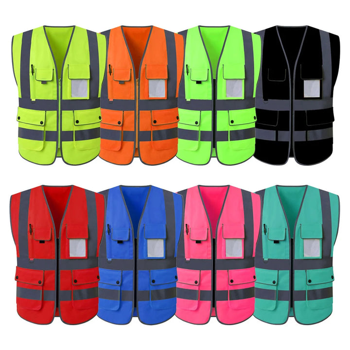 Size S-4XL High Visibility Road Working Reflective Vest Outdoor Motorcycle Cycling Safety Waistcoat Clothing Reflective Jacket