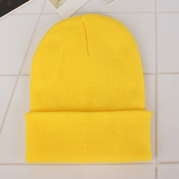 Woman’s Solid Knitted Winter Beanies